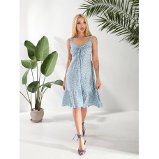 Літня сукня з драпіруванням, арт. 383, блакитний квітка