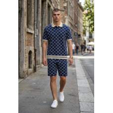 Костюм GUCCI LUX Синій/Беж Kitggn015