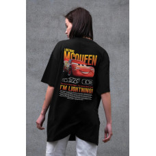 Жіноча Оверсайз Футболка Without З Принтом Mcqueen Black