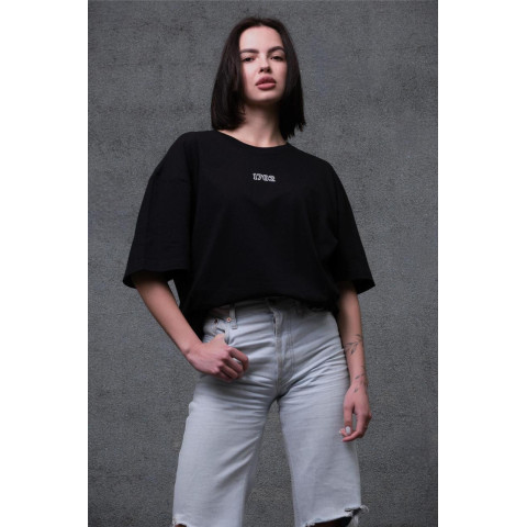 Жіноча Оверсайз Футболка Without З Принтом Wanted Black