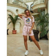 Трикотажні літні шорти, арт. 451, яскравіша пудра