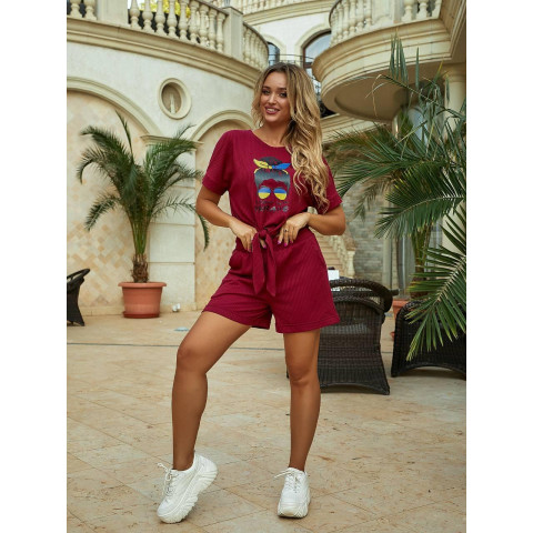 Трикотажні літні шорти, арт. 451, бордо