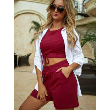 Трикотажні літні шорти, арт. 451, бордо