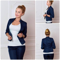 Жакет з коміром - стійкою, арт.11, темно синій