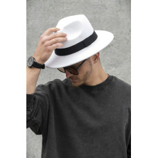 Чоловічий Капелюх Fedora З Стрічкою White