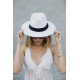 Жіночий Капелюх Fedora З Стрічкою White