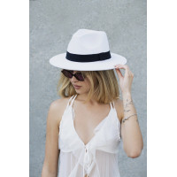 Жіночий Капелюх Fedora З Стрічкою White