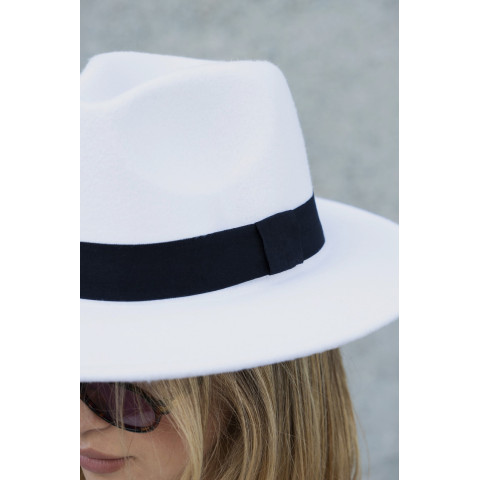 Жіночий Капелюх Fedora З Стрічкою White