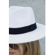 Жіночий Капелюх Fedora З Стрічкою White