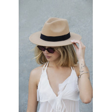 Жіночий Капелюх Fedora З Стрічкою Beige