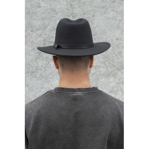 Чоловічий Капелюх Fedora З Ремінцем Black