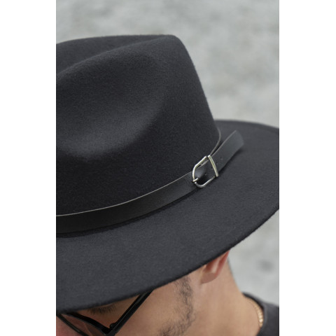 Чоловічий Капелюх Fedora З Ремінцем Black