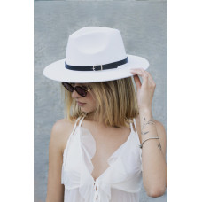 Жіночий Капелюх Fedora З Ремінцем White