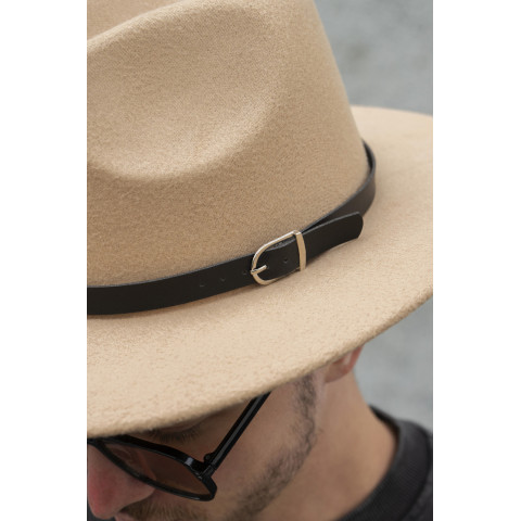 Чоловічий Капелюх Fedora З Ремінцем Beige