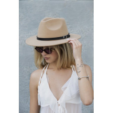 Жіночий Капелюх Fedora З Ремінцем Beige