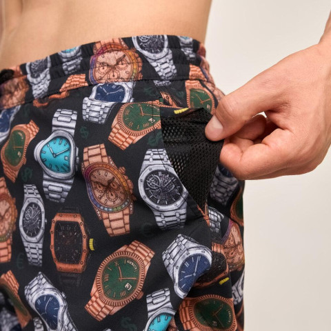 Шорти для плавання Pobedov Pool day Hodynnyky Чорний