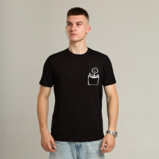 Футболка Pobedov Peremoga - наклейка ЧОЛОВІЧОК З ФАКАМИ БІЛА Чорний