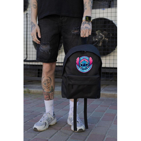 Повсякденний Рюкзак Шкільний Для Хлопчика Without Compact З Принтом Стіч Black