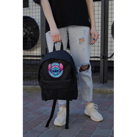 Повсякденний Рюкзак Шкільний Для Дівчинки Without Compact З Принтом Стіч Black