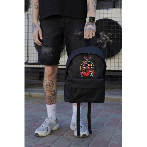 Повсякденний Рюкзак Шкільний Для Хлопчика Without Compact З Принтом Тачки Black