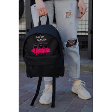 Повсякденний Рюкзак Шкільний Для Дівчинки Without Compact З Принтом Squid Game Black