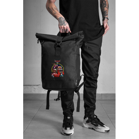 Повсякденний Рюкзак Роллтоп Шкільний Для Дівчинки Without З Принтом Тачки Black