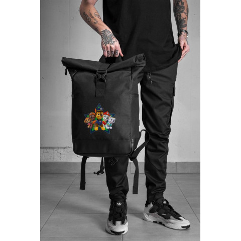 Повсякденний Рюкзак Роллтоп Шкільний Для Хлопчика Without З Принтом Щенячий Патруль Black