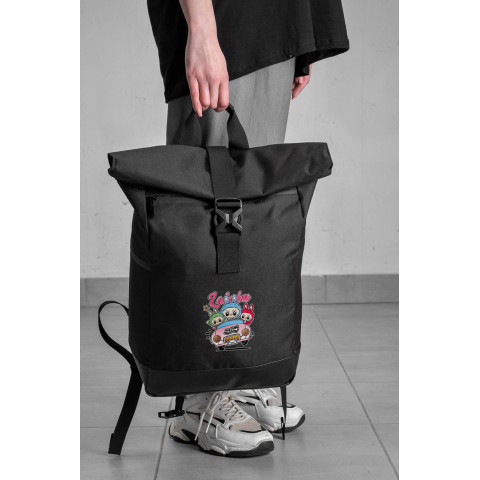 Повсякденний Рюкзак Роллтоп Шкільний Для Дівчинки Without З Принтом Лабубу Black