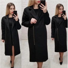 Замшеве пальто, арт. М100, колір чорний