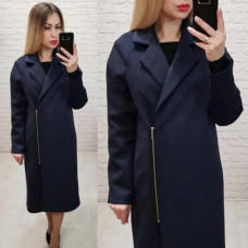 Замшеве пальто, арт. М100, колір темно синій