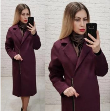 Замшеве пальто, арт. М100, колір баклажан