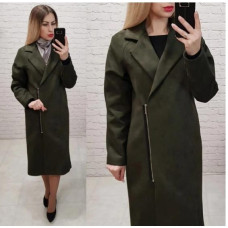 Замшеве пальто, арт. М100, колір хакі