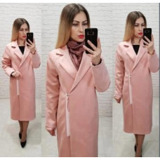 Замшеве пальто, арт. М100, колір пудра