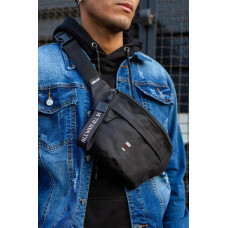 Чоловіча Сумка Бананка Барсетка Через Плече Without з Принтом Coffee Black