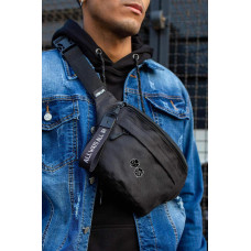 Чоловіча Сумка Бананка Барсетка Через Плече Without з Принтом Cube Black