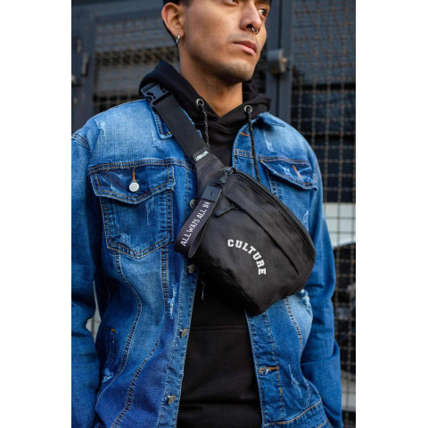 Чоловіча Сумка Бананка Барсетка Через Плече Without з Принтом Culture Black