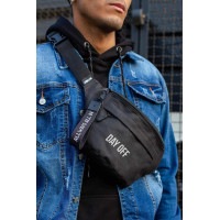 Чоловіча Сумка Бананка Барсетка Через Плече Without з Принтом DayOff Black