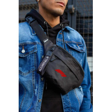 Чоловіча Сумка Бананка Барсетка Через Плече Without з Принтом F1Red Black