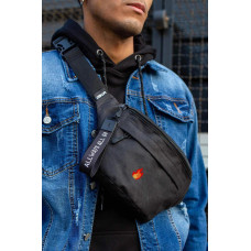 Чоловіча Сумка Бананка Барсетка Через Плече Without з Принтом Fire Black