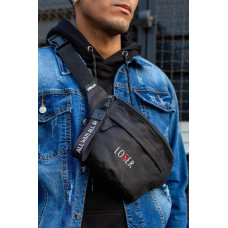 Чоловіча Сумка Бананка Барсетка Через Плече Without з Принтом Lover Black