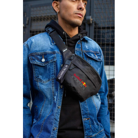 Чоловіча Сумка Бананка Барсетка Через Плече Without з Принтом RedBull Black