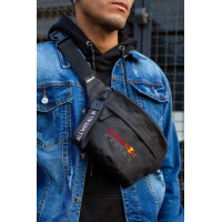 Чоловіча Сумка Бананка Барсетка Через Плече Without з Принтом RedBull Black