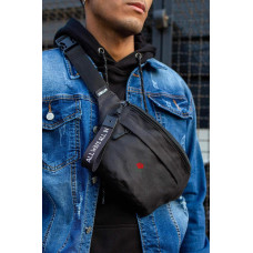 Чоловіча Сумка Бананка Барсетка Через Плече Without з Принтом Rose Black