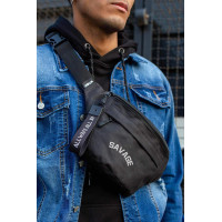 Чоловіча Сумка Бананка Барсетка Через Плече Without з Принтом Savage Black