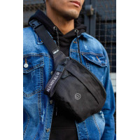 Чоловіча Сумка Бананка Барсетка Через Плече Without з Принтом Smile Black