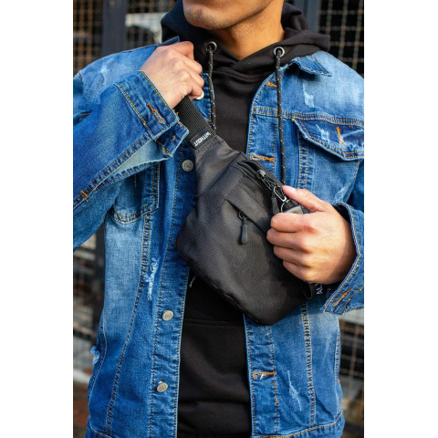 Чоловіча Сумка Бананка Барсетка Через Плече Without Basic Black