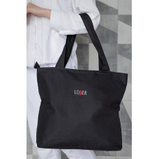 Жіноча Сумка Еко-Шопер Тканинна З Принтом Lover Black