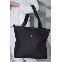 Жіноча Сумка Еко-Шопер Тканинна З Принтом Pizza Black