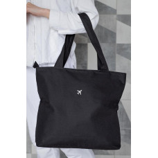 Жіноча Сумка Еко-Шопер Тканинна З Принтом Plane Black