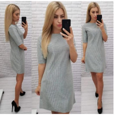 Жіноче святкове плаття весна літо сукня срібло A323